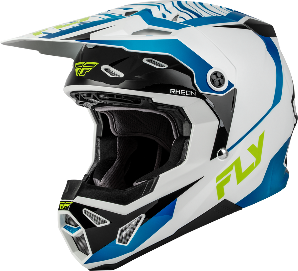 FLY RACING YOUTH FORMULA CP CHARGE HELMET WHITE/BLUE/BLACK
